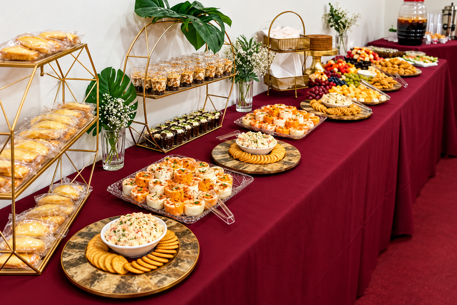Elegant catering buffet setup